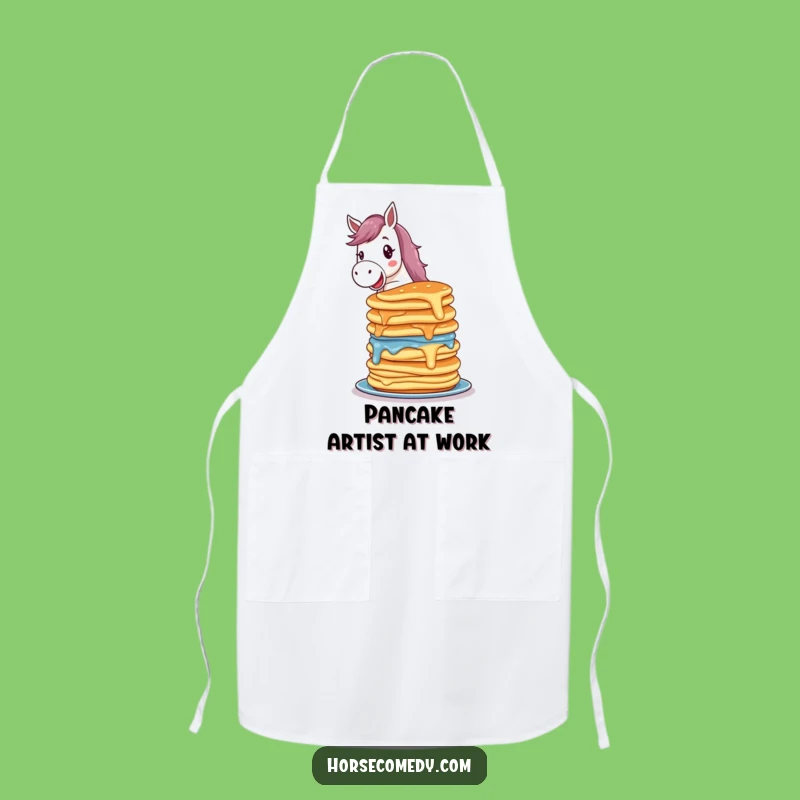 Funny Delighted Horse Pancake Apron - Chef's Breakfast Humor & Hilarious Gift
