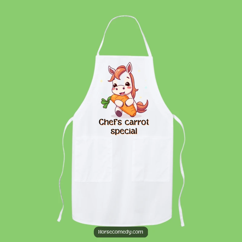 Funny Happy Horse Carrot Apron - Chef's Humor & Hilarious Kitchen Gift