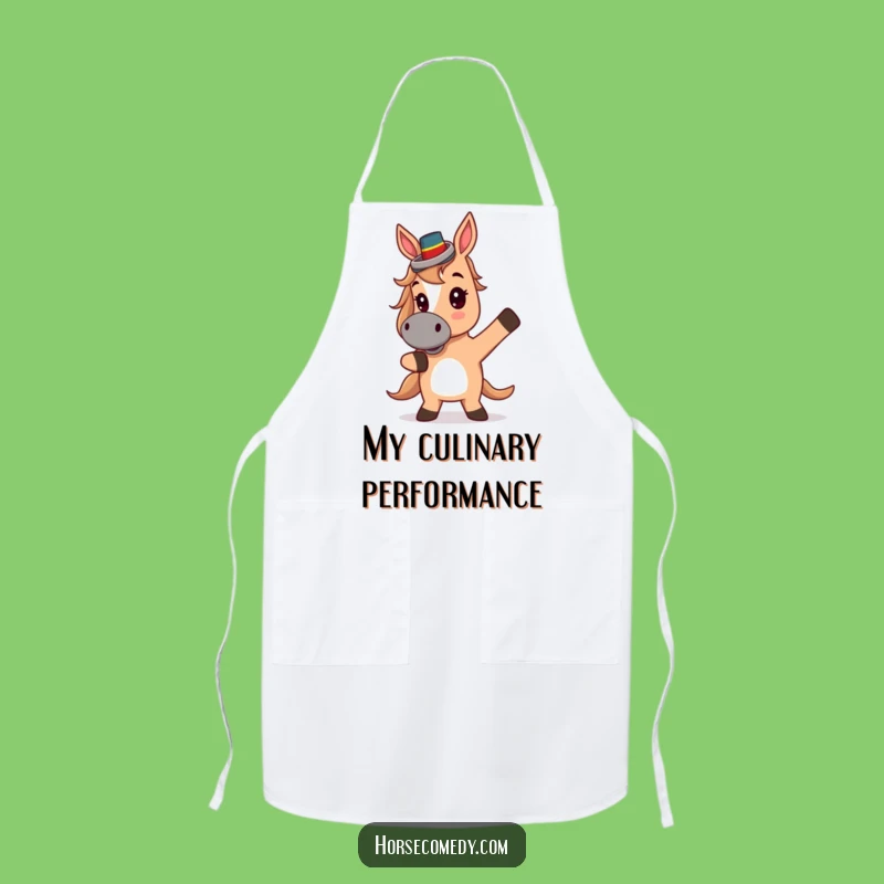 Funny Top Hat Horse Apron - Theatrical Pose Kitchen Wear, Practical Funny Gift
