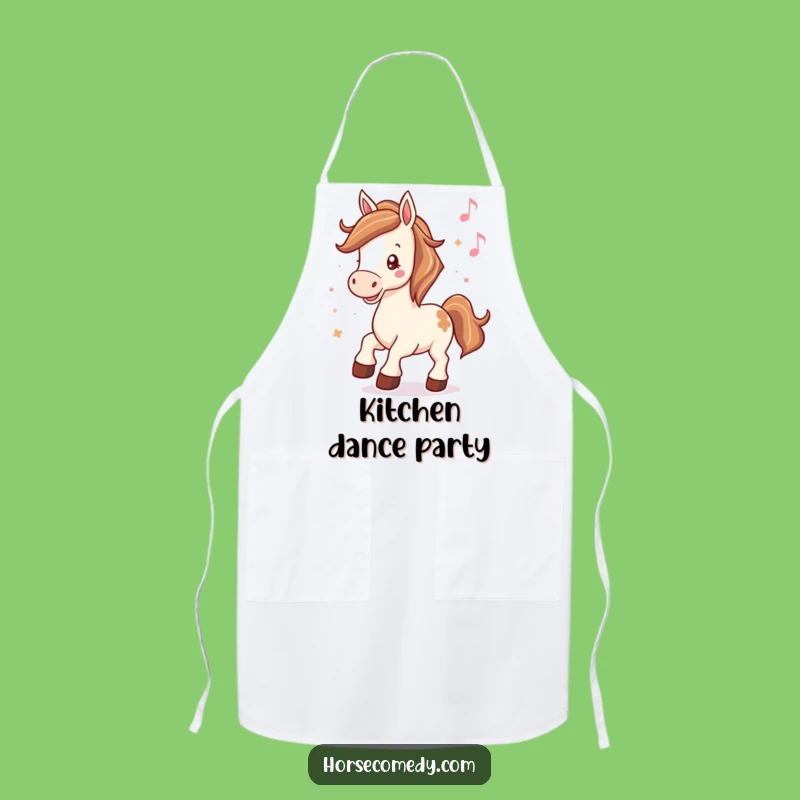 Funny Horse Apron: Dancing to Music in the Kitchen