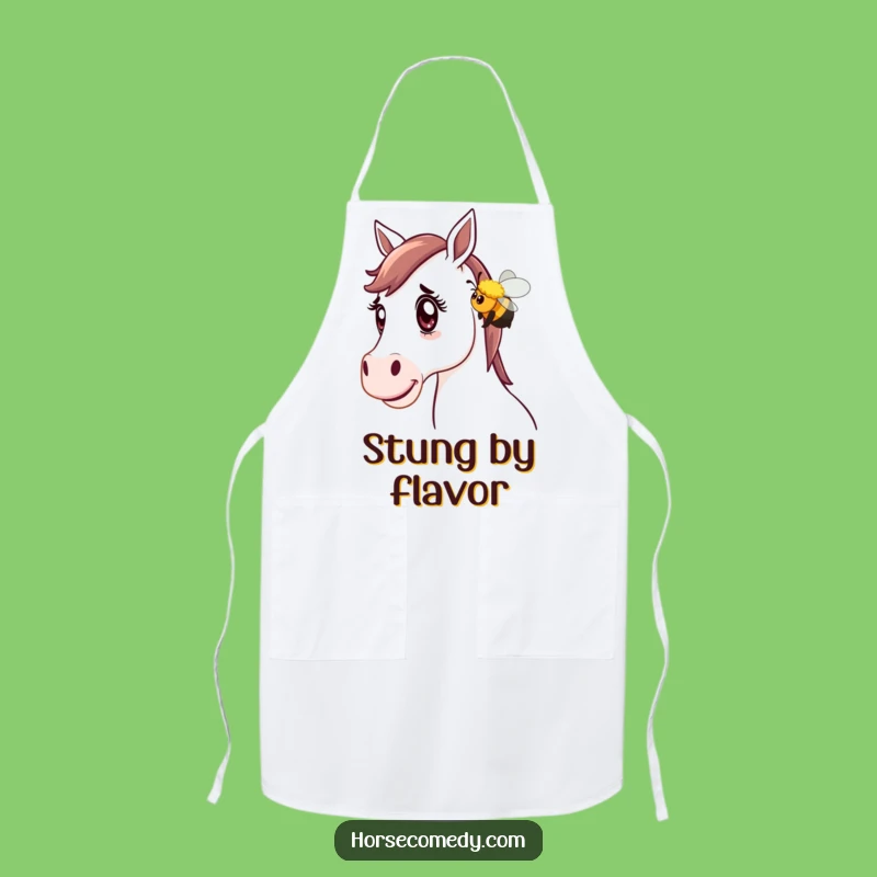 Funny Horse Bee Surprise Apron - Chef's Equine Bumblebee Kitchenwear