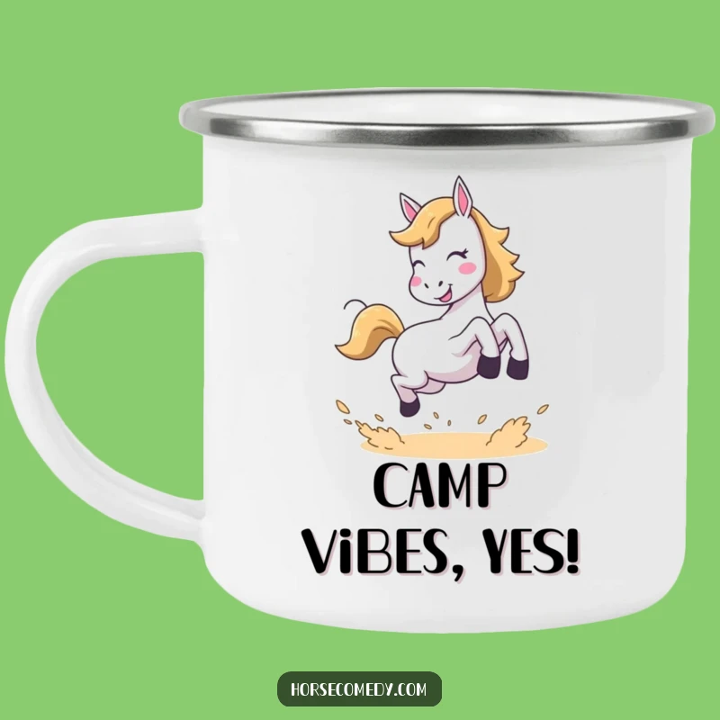 Funny Joyful Horse Camping Mug - Happy Sips for Outdoor Fun!