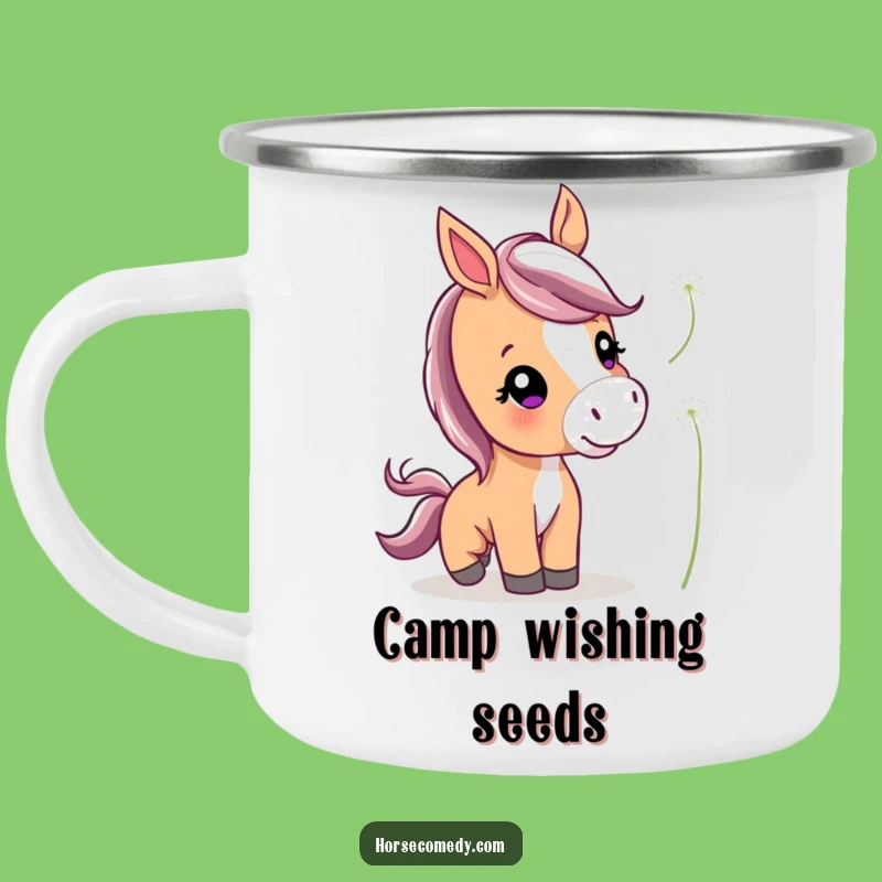 Funny Cute Horse Camping Mug: Durable Dandelion Nudge Outdoor Gift