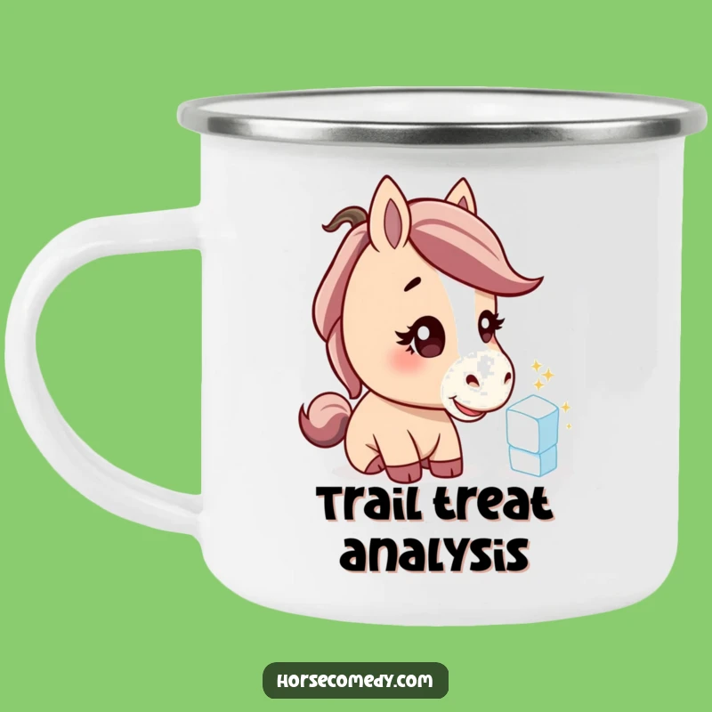 Funny Horse Camping Mug: Curious Equine Sugar Cube Adventure - Outdoor Gift