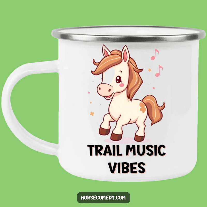 Funny Horse Camping Mug: Dancing to Music Under the Stars