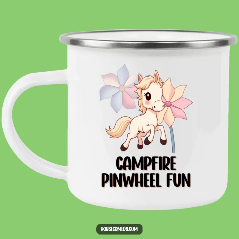 Funny Horse Cub Camping Mug: Durable Pinwheel Chase Outdoor Gift