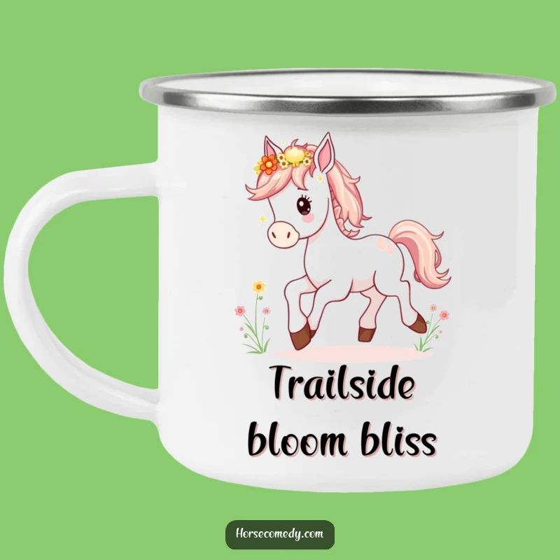 Funny Horse Foal Camping Mug: Durable Prancing Wildflower Mane Outdoor Gift