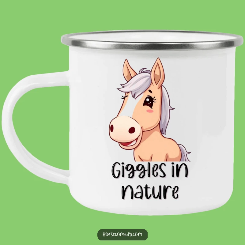 Funny Horse Giggle Camping Mug: Sip Your Adventure with Floppy-Eared Cheer
