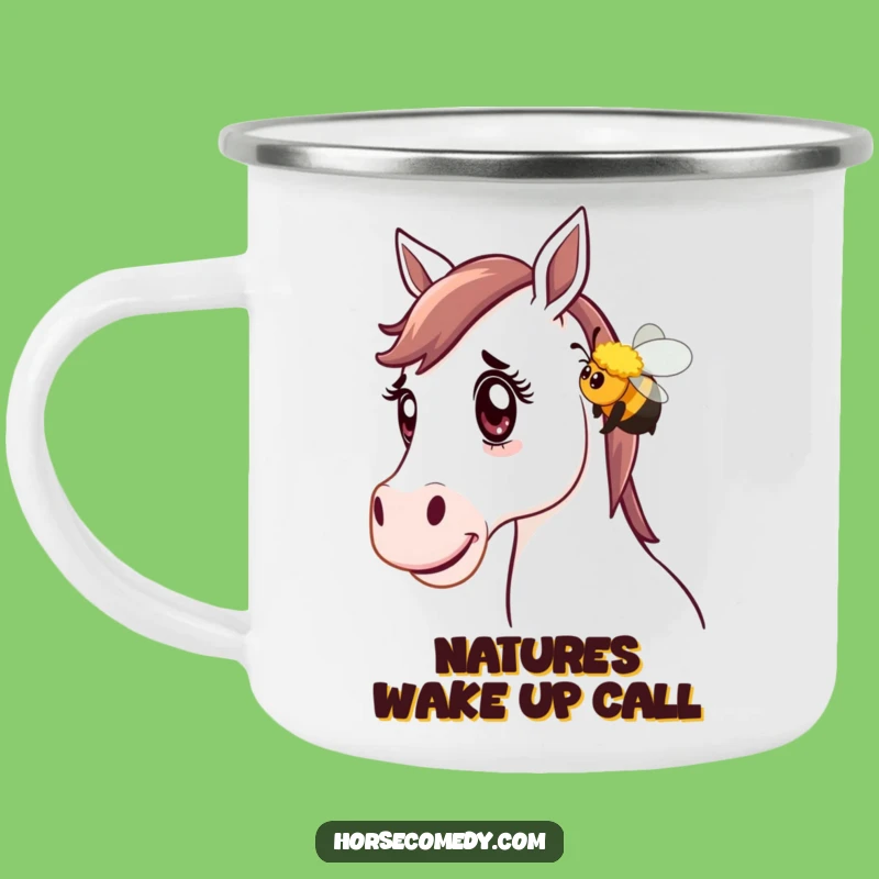 Funny Horse Bee Surprise Camping Mug - Equine Bumblebee Outdoor Gear
