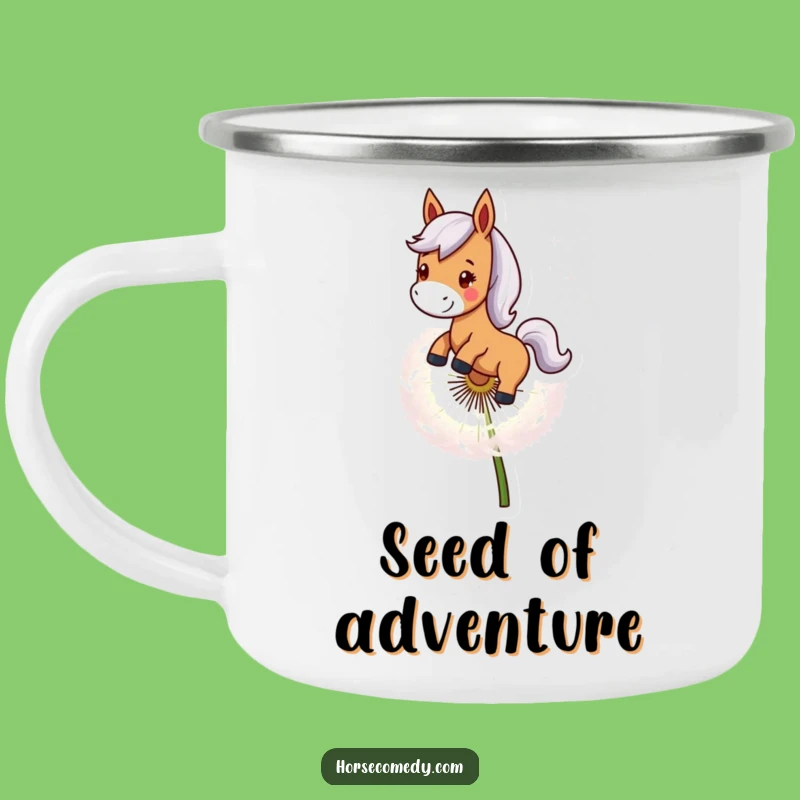Funny Horse Dandelion Ride Camping Mug - Equine Adventure Outdoor Gear