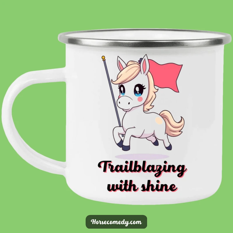 Funny Horse Flag Camping Mug - Adventure Fuelled by Sparkle and Speed
