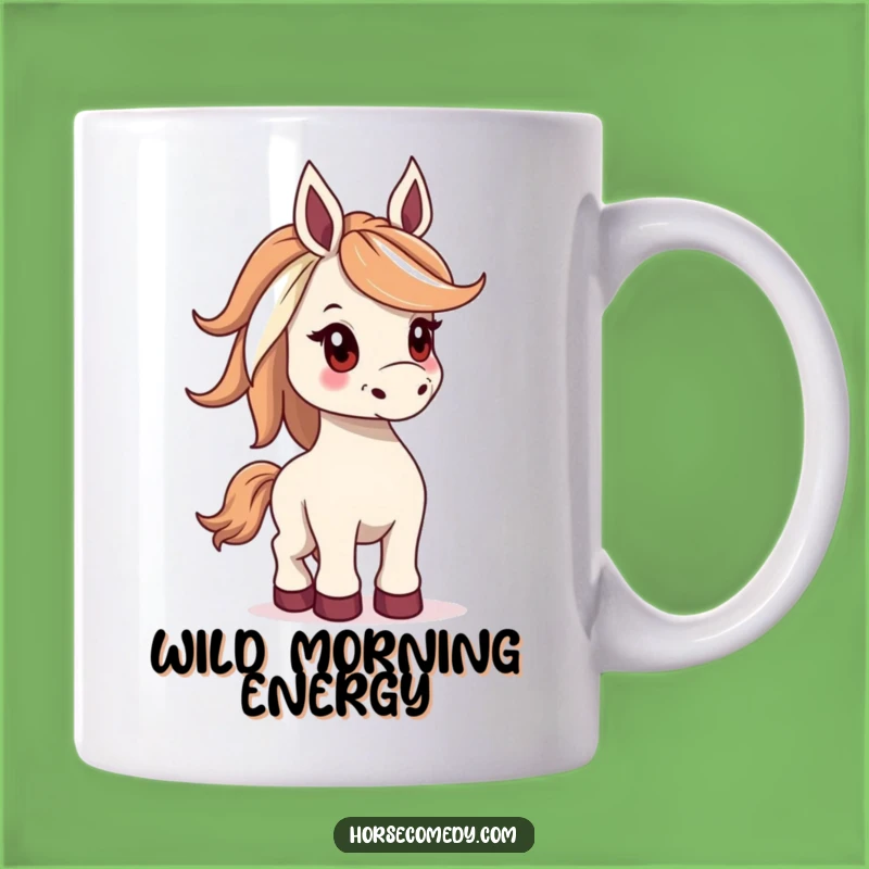 Funny Bucking Horse Mane Mug - Playful Spirit, Hilarious Gift