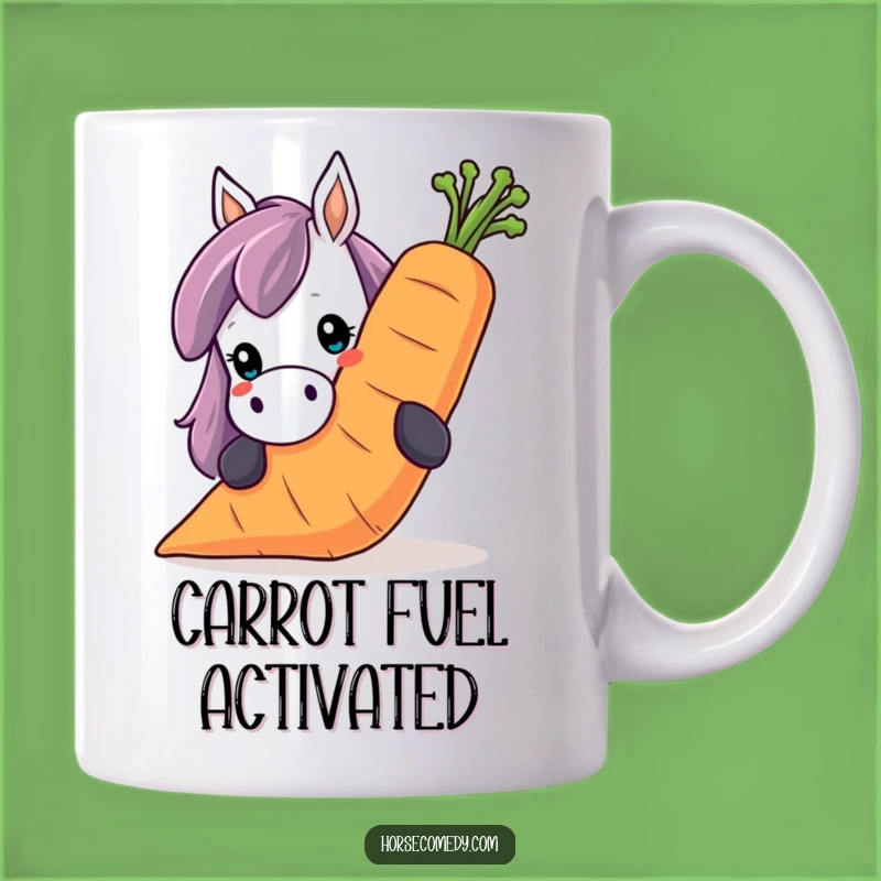 Funny Horse Carrot Mug: Peeking Over Giant Smile, Perfect Snack Funny Gift