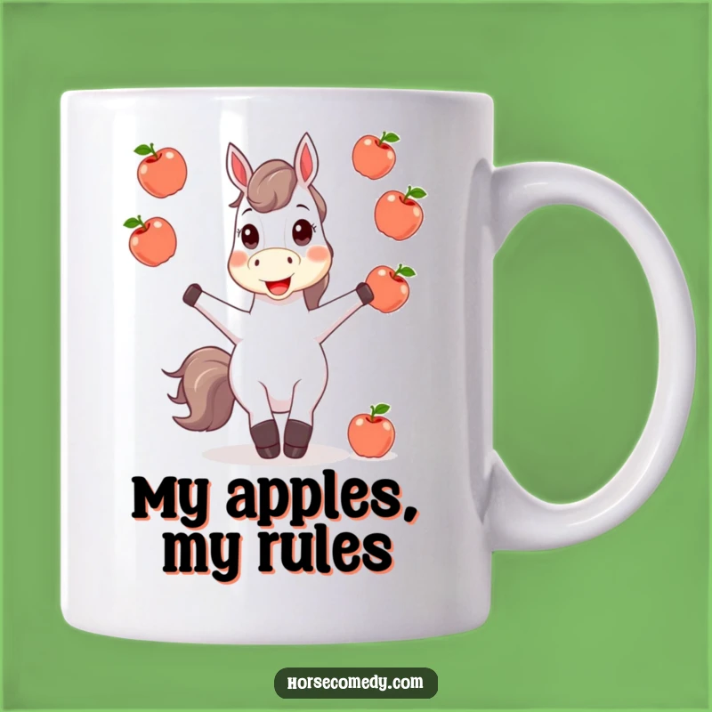 Funny Horse Juggling Apples Mug - A Whimsical Gift for Equine Lovers