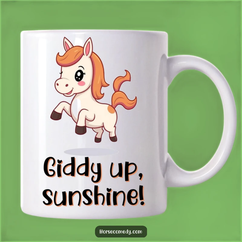 Funny Kawaii Horse Mug: Cheerful Neigh Kick, Perfect Gift for Horse Enthusiasts