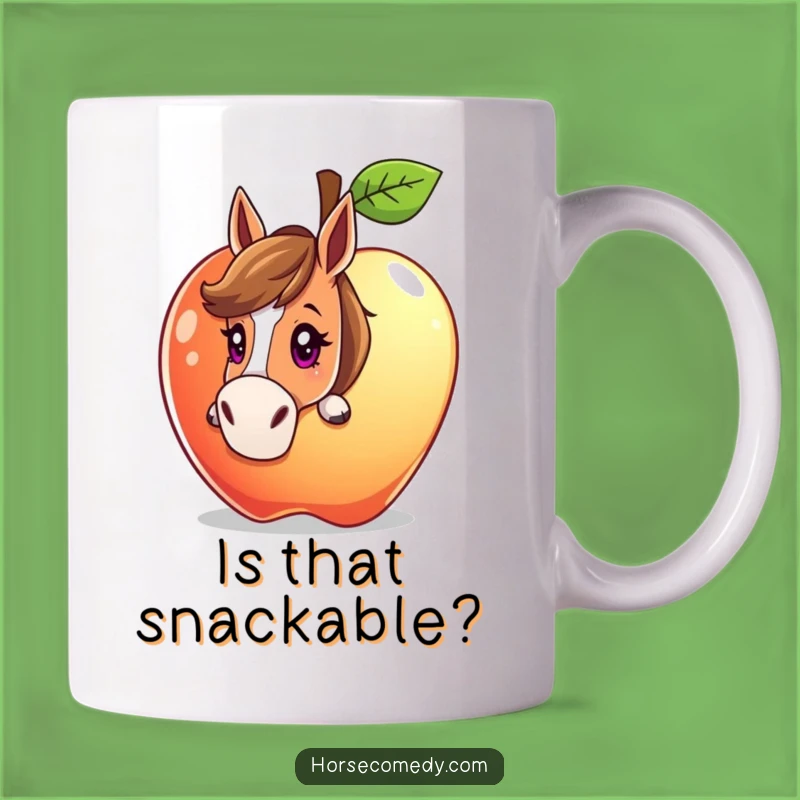 Funny Curious Horse Apple Mug: A Whimsical Peek into Delicious Mysteries