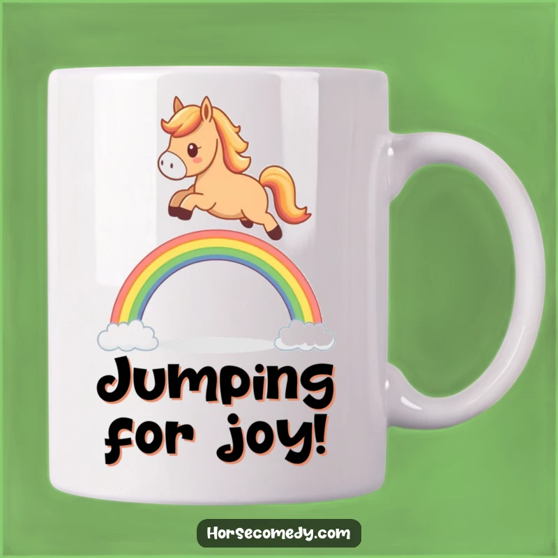 Funny Horse Rainbow Leap Mug: A Joyful and Whimsical Gift for Horse Lovers