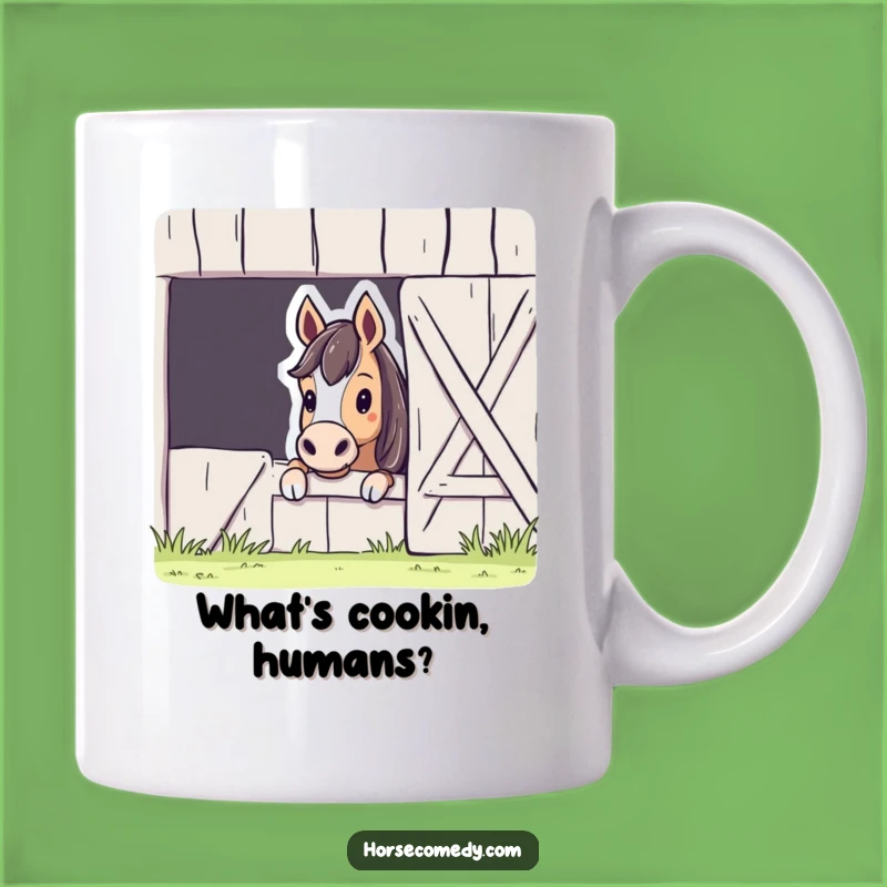 Funny Horse Barn Peek Mug: A Curious Horse's Secret Peek, Perfect Gift