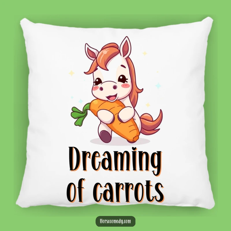 Funny Happy Horse Carrot Pillow - Cozy Comfort & Hilarious Decor Gift