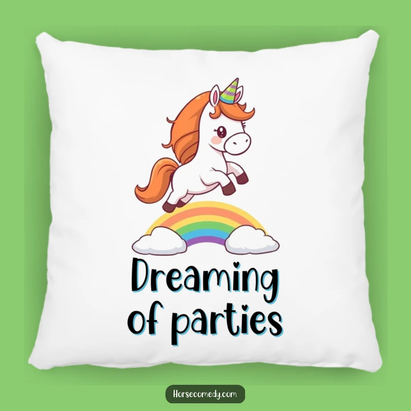 Funny Party Horse Pillow - Cozy Comfort with Magical Humor!