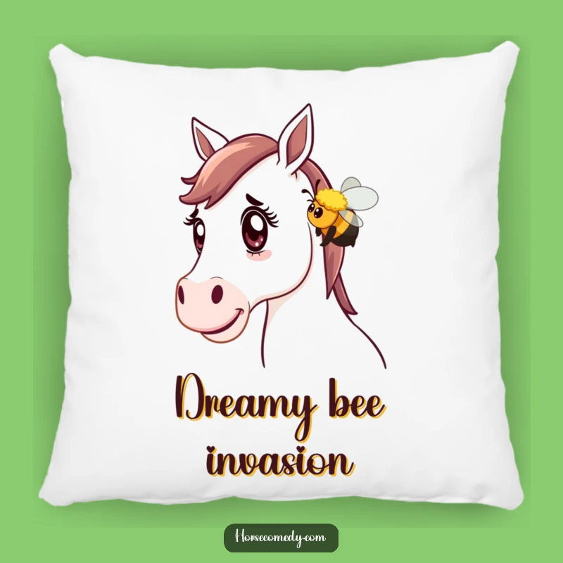 Funny Horse Bee Surprise Pillow - Cozy Equine Bumblebee Accent