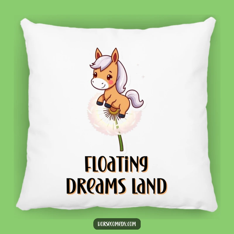 Funny Horse Dandelion Ride Pillow - Cozy Equine Adventure Accent