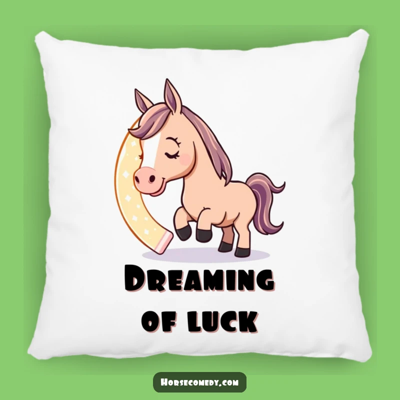 Funny Horse Horseshoe Pillow: Playful Luck Cushion, Charming Equestrian Gift