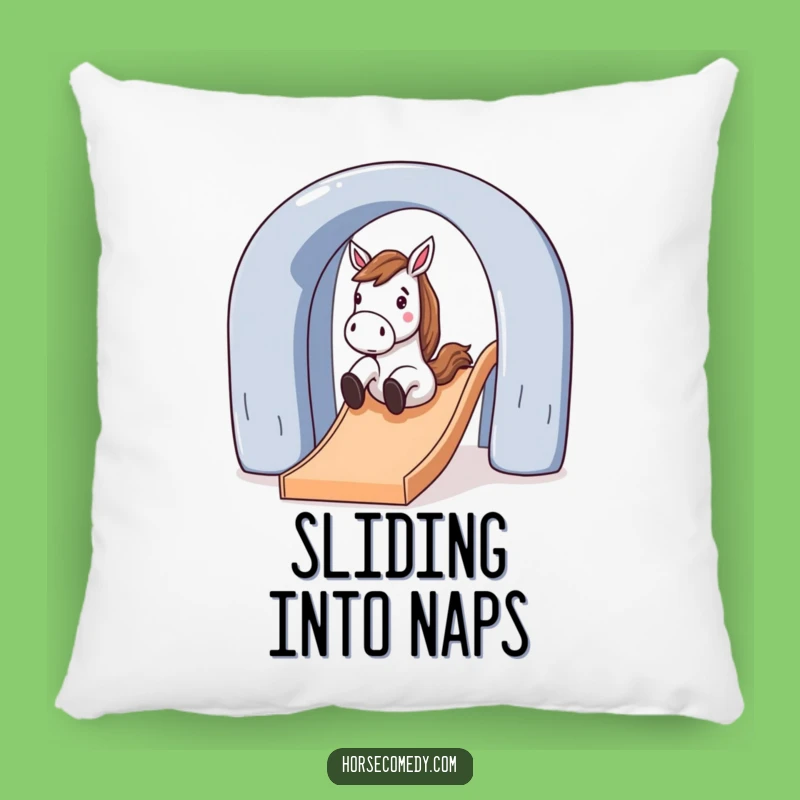 Funny Horse Sliding Down Slide Pillow: Cozy Comfort with Playful Vibes