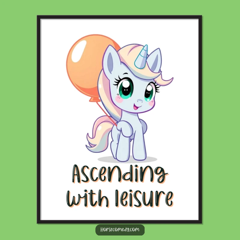 Funny Pony Balloon Digital Print: Instant Charm, Perfect Funny Gift