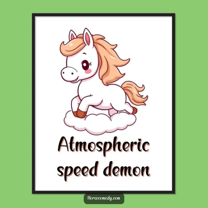 Funny Horse Cloud Digital Print: Instant Magic, Perfect Funny Gift