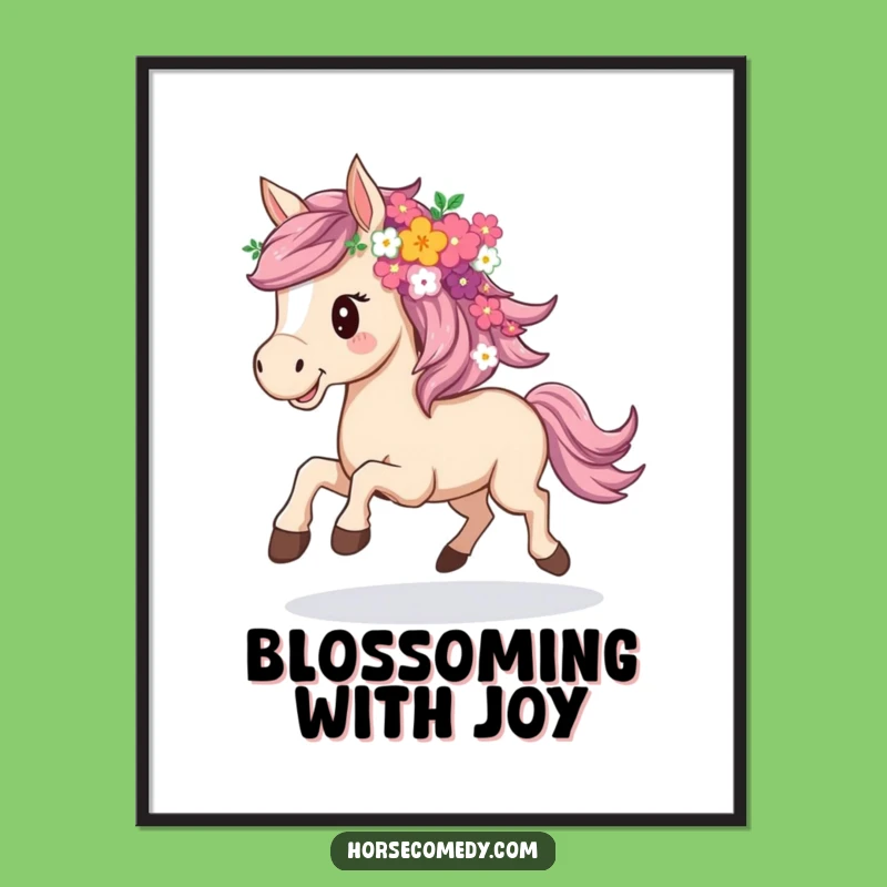 Funny Flowery Horse Digital Art - Downloadable Nature Humor!