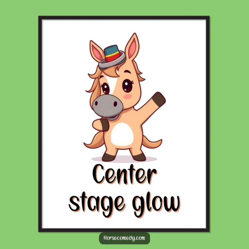 Funny Top Hat Horse Digital Art - Theatrical Pose Printable, Instant Funny Gift Decor