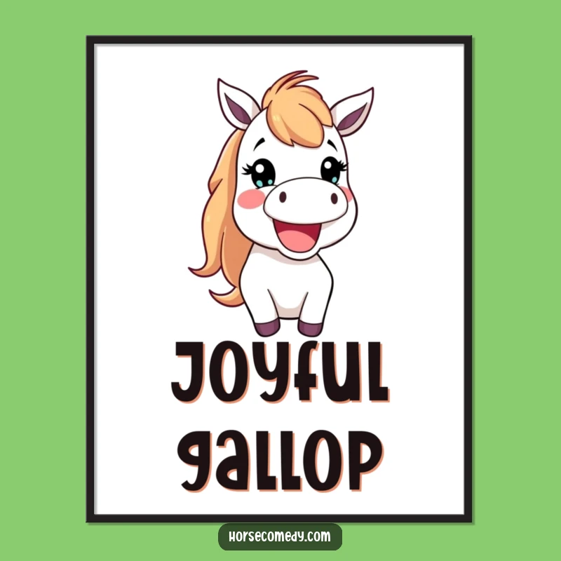 Funny Digital Art: Happy Horse Neigh - Instant Download Gift Art