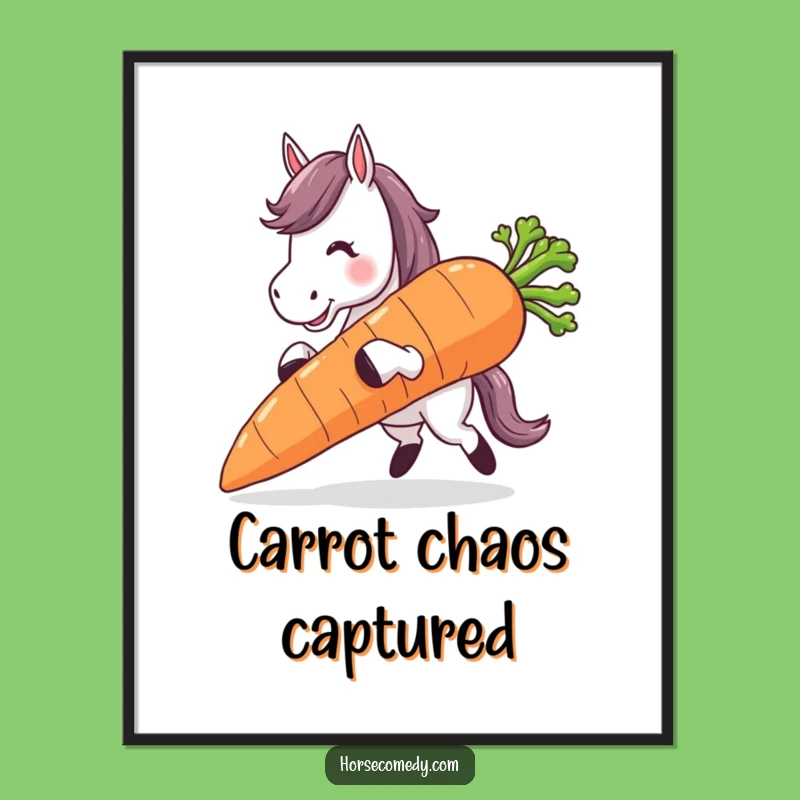 Funny Horse Carrot Trip Digital Art: Hilarious Print for Relatable Spaces