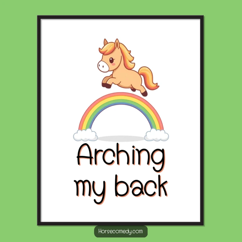 Funny Horse Rainbow Digital Art: Instant Download of This Joyful Horse Illustration