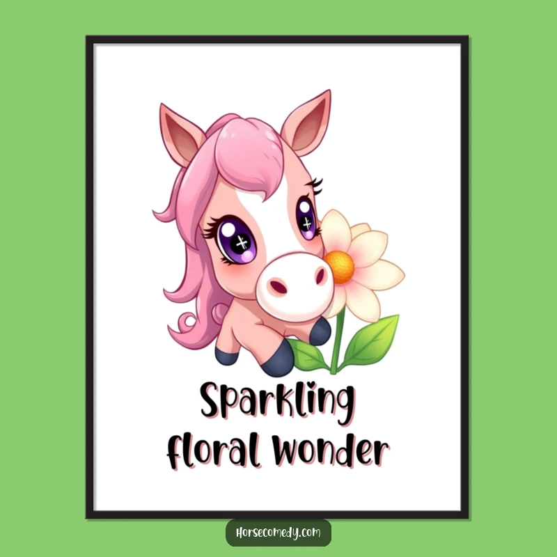 Funny Sparkle Horse Digital Art: Hilarious Print for Whimsical Spaces