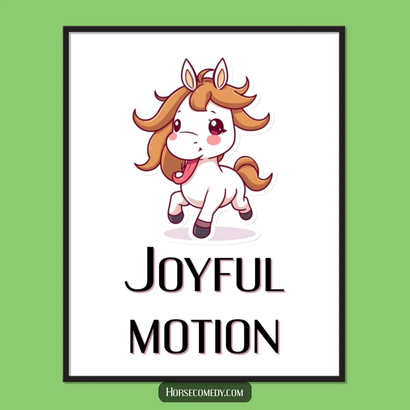 Funny Galloping Horse Digital Art - Instant Energetic Decor, Hilarious Gift