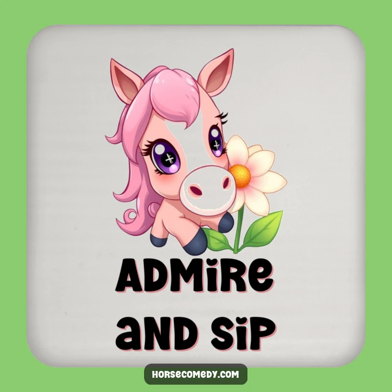 Funny Sparkle Horse Coaster: Hilarious Drink Protector for Gentle Spaces