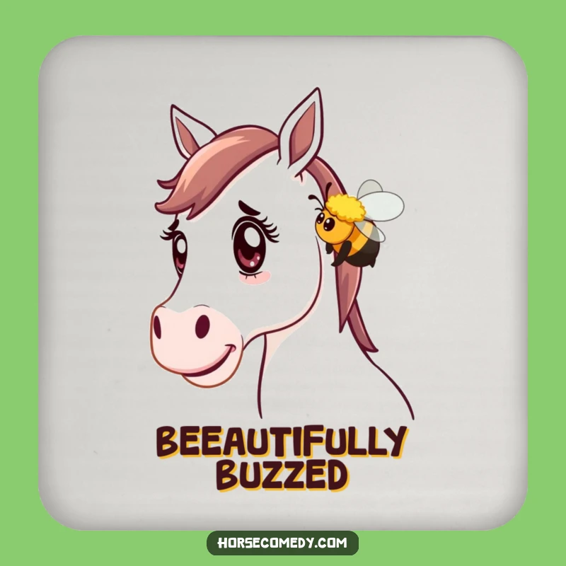 Funny Horse Bee Surprise Coaster - Amused Equine Bumblebee Tableware