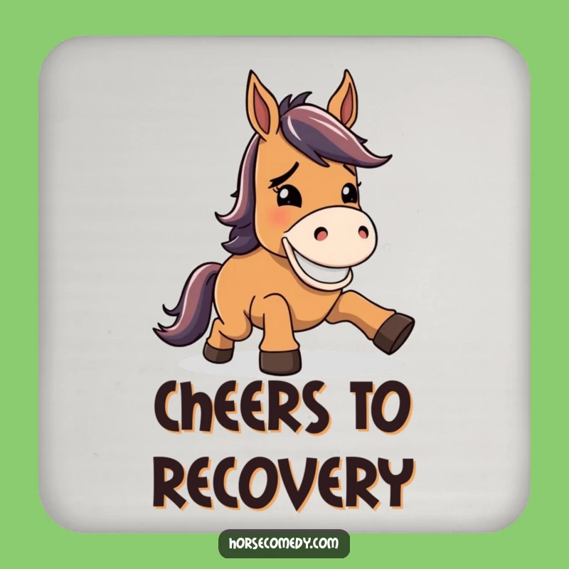 Funny Horse Goofy Grin Coaster: Protect Surfaces with Resilient Charm