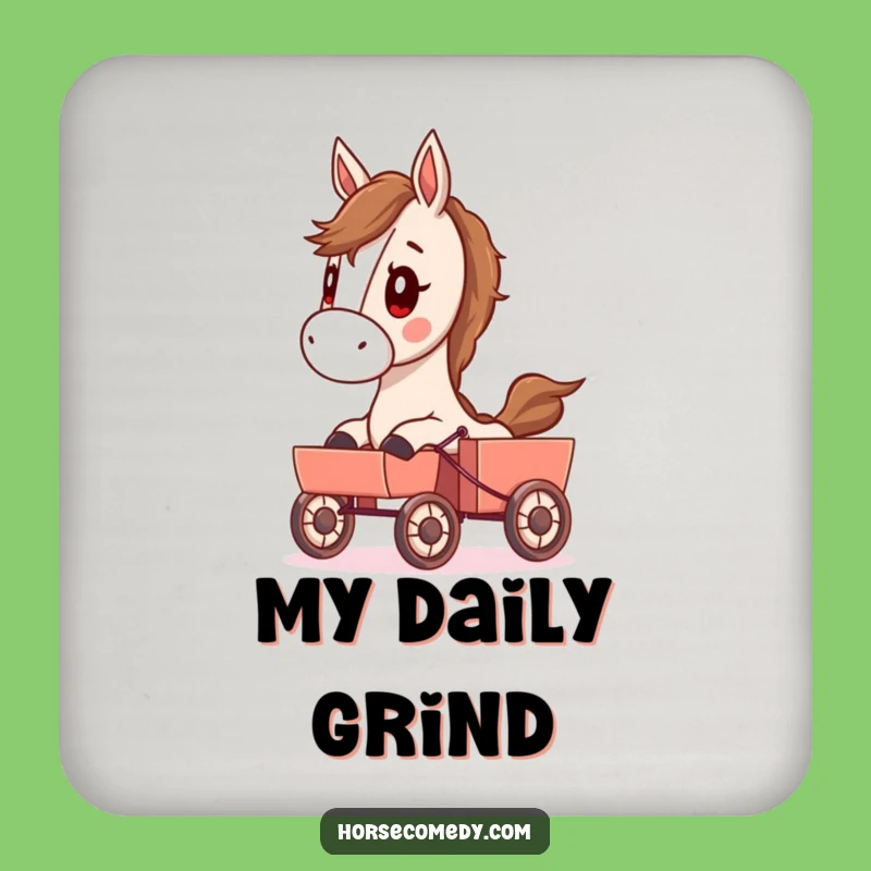 Funny Determined Horse Coaster - Protect Surfaces with Humor Gift!