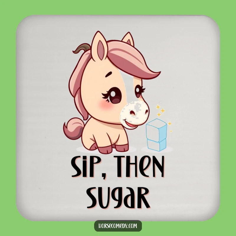 Funny Horse Coaster: Curious Equine Sugar Cube Protection - Bar Gift