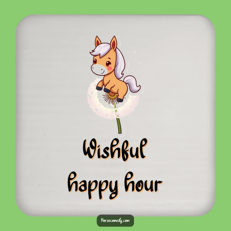Funny Horse Dandelion Ride Coaster - Joyful Equine Adventure Tableware