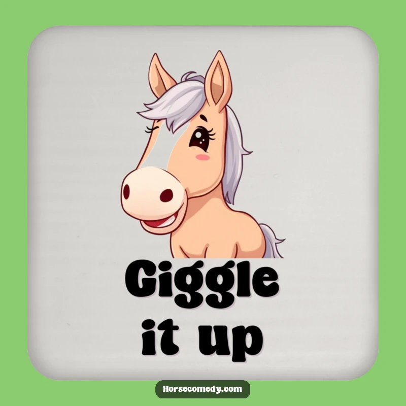 Funny Horse Giggle Coaster: Protect Surfaces with Floppy-Eared Fun