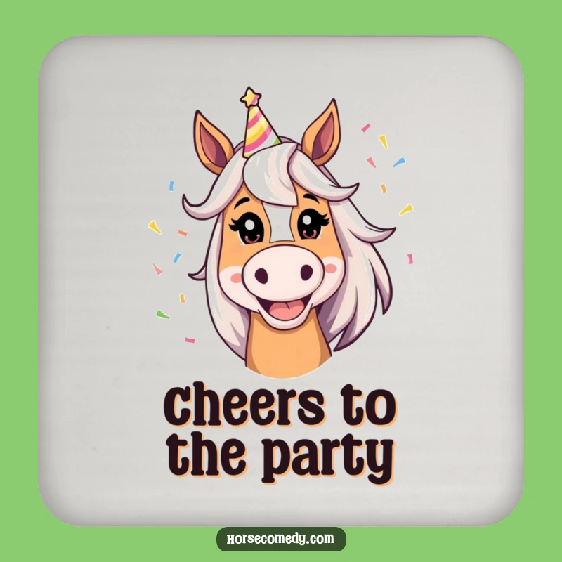 Funny Horse Party Coasters: Silly Grin Horse Protection, Protect Surfaces Funny Gift Set