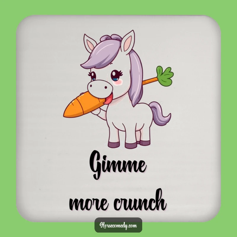 Funny Horse Munching Carrot Coaster: Protect Surfaces with Equine Charm
