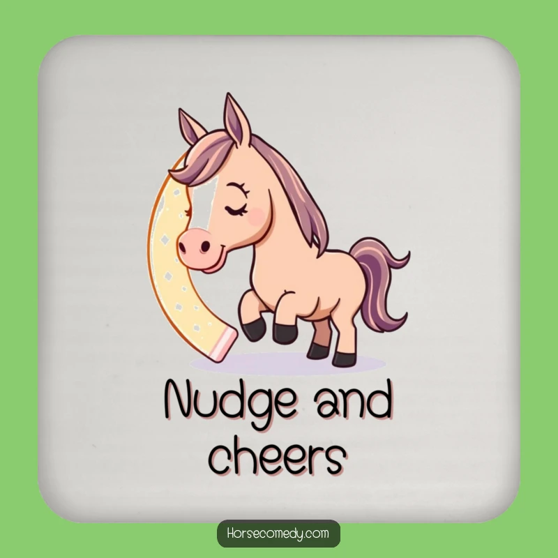 Funny Horse Horseshoe Coasters (Set of X): Playful Protection, Charming Equestrian Gift