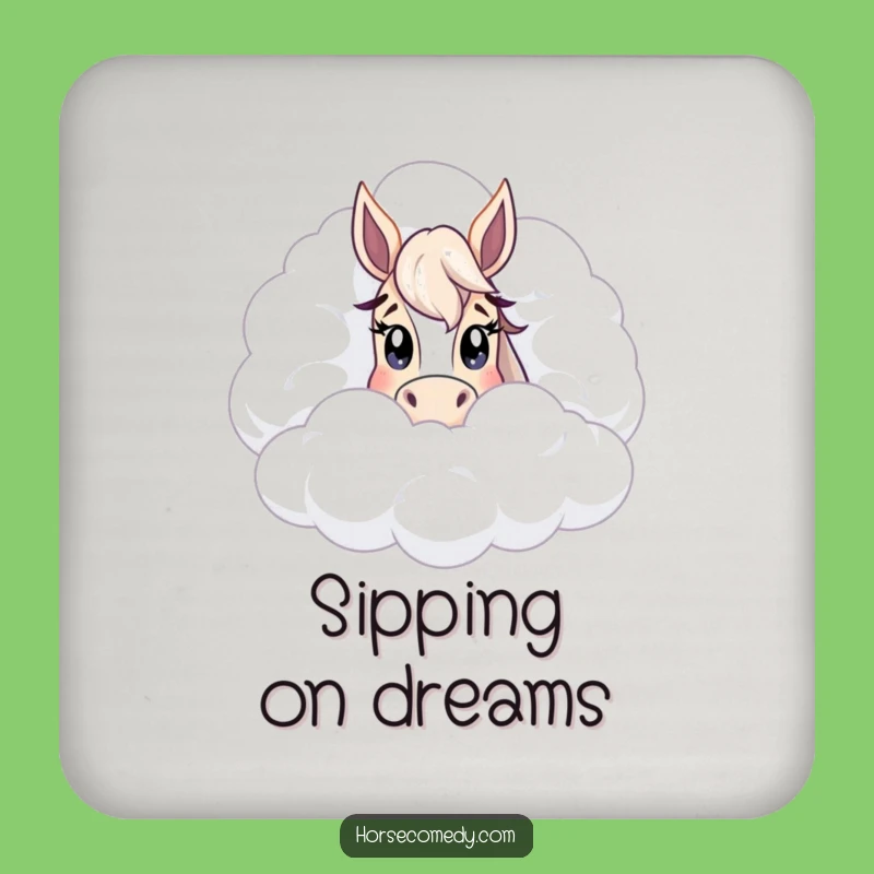 Funny Peeking Horse Cloud Coasters: Protect Surfaces with Sweetness!