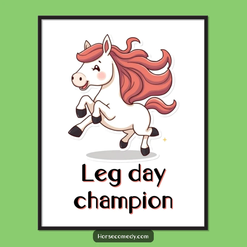 Funny Galloping Horse Poster: Joyful Kicking Art, Perfect Equestrian Wall Art Gift
