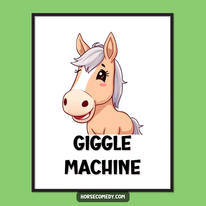 Funny Horse Giggle Poster: Decorate with Joyful, Floppy-Eared Humor